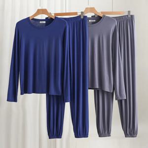 3XL-6XL Pijamas De Hombre 새로운 소프트 모달 잠옷 남성 잠옷 세트 봄 가을 겨울 긴 소매 바지 잠옷 남자 홈웨어