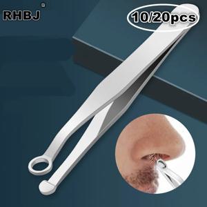 10/20pcs 눈썹 코 머리카락 절단을위한 범용 스테인레스 스틸 코 머리 트리머 핀셋 매니큐어 페이셜 트리밍 메이크업 가위