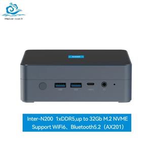 Inter N200 미니 PC 베어본 키트 DDR5 RAM M.2 NVME 지원 극장/사무실용 HDMI 4K 60Hz 컴팩트 컴퓨터 Windows 10 Pro Ready