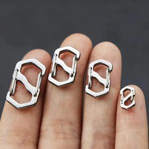 10PCS 배낭 버클 스테인레스 스틸 S 유형 Carabiner 잠금 미니 야외 배낭 수하물 후크 도난 방지 키 잠금 도구