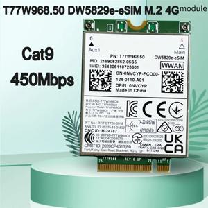 B03B-T77W968.50 Dw5829e-ESIM M.2 4G 모뎀 모듈 Cat9 450Mbps TDD-LTE 4G 모듈 Dell 7320 7330 7520 7530 7430 노트북
