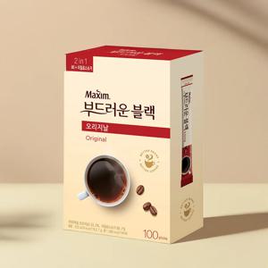 맥심 부드러운 블랙 오리지널 인스턴트 블랙커피 100T 1통