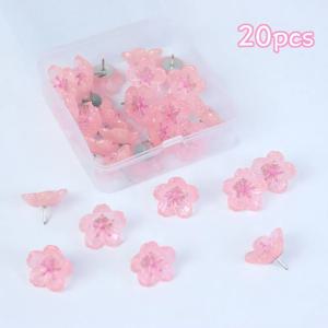 10/20/30Pcs 홈 인테리어 크리 에이 티브 사쿠라 Pushpins 3D 재사용 가능한 핑크 꽃 푸시 핀 DIY 상자 Thumb Tacks Corkboard