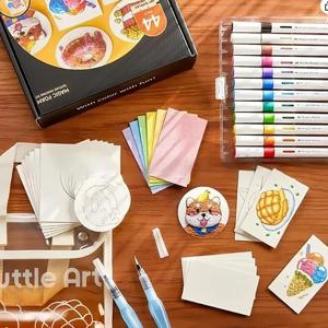 드로잉 펜 매직 텍스처 페인팅 키트 (폼 페인트 용지 10개, 마커 12개 포함) DIY 버블 드로잉 펜 (페인팅, 아트, 공예용)