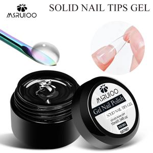 MSRUIOO 10ml 투명 솔리드 네일 팁 젤 오래 지속되는 기포 없는 UV/LED 빌딩 젤 네일 홈 살롱 매니큐어 DIY 디자인