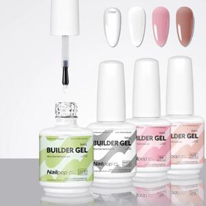 네일팝 7-in-1 빌더 네일 젤 패스트 빌딩 젤 네일 폴리쉬 클리어 화이트 핑크 누드 15ml 네일 팁 강화 및 연장
