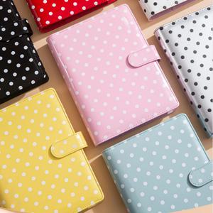 A5A6 컬러풀 레트로 레드 실버 블랙 폴카 도트 DIY 바인더 포토카드 수집 북 다이어리 아젠다 플래너 불렛 커버 문구류