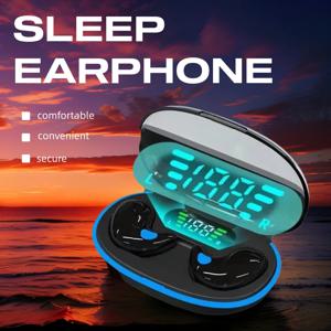 X55 슬리핑 이어 버드 작업용 무선 미니 헤드폰 TWS Bluetooth 이어폰 스테레오 숨겨진 헤드셋 (마이크 포함) HD 통화 스포츠