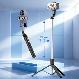 F15 무선 리모컨 68인치 셀카봉 폰 데스크탑 스탠드 삼각대 (아이폰, 안드로이드 스마트폰 촬영, 브이로그용)
