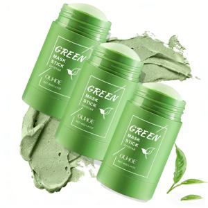 1~5개입 녹차 클레이 스틱 페이스 그린 마스크 스틱, 여드름 완화, 블랙헤드 제거, 녹차 추출물 함유, 모공 클렌징 페이셜 마스크
