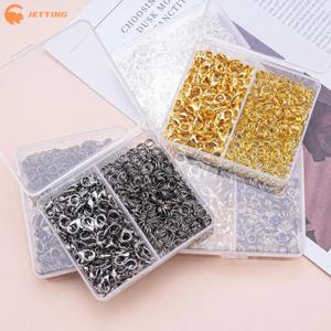 ● 500개/박스 쥬얼리 제작 키트, DIY 체인 목걸이 팔찌 발찌 용품 연결고리용 박스 포함 랍스터 클래스프 & 점프 링