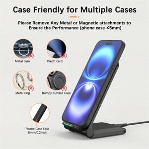 아이폰 17 16 15 14 13 프로, 삼성, 샤오미 폰용 고속 무선 충전 스탠드 패드, 유도식 고속 충전 도크 스테이션