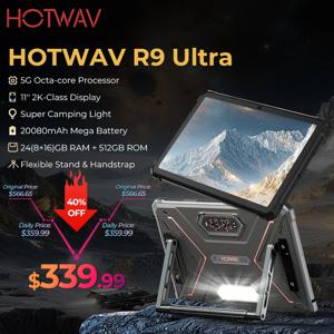 HOTWAV R9 울트라 5G 러기드 태블릿 20080mAh 대용량 배터리 안드로이드 15 패드 11인치 FHD+ 2K 8GB 512GB 태블릿 PC 스타일러스 펜 포함