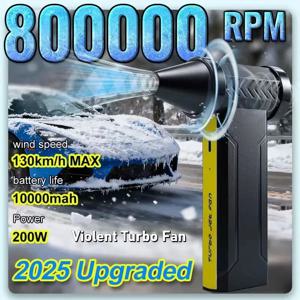 전기 에어 블로워 800,000 RPM 터보 팬 브러시리스 모터 고속 터보 강력 팬 USB 충전식 강력 먼지 블로워