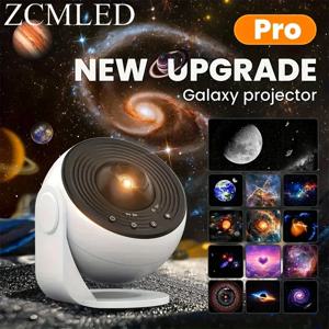 프로 나이트 라이트 갤럭시 프로젝터 별이 빛나는 하늘 프로젝터 360 °   어린이 침실 발렌타인 데이 웨딩 데코를 위한 회전 천문관 램프