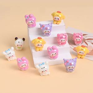 5개입 산리오 레진 비즈 만화 캐릭터 치아발육용 식품 등급 비즈 DIY 아기 젖꼭지 체인 펜던트 목걸이 선물 액세서리