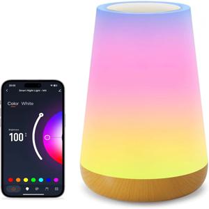 투야 스마트 앱 WIFI 테이블 램프, 무드등, 원격 제어 침실등, 다양한 조명 모드를 갖춘 야간 조명
