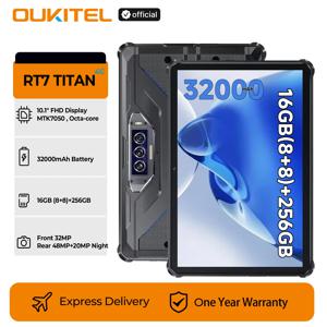 OUKITEL RT7 TITAN 32000mAh 4G 러기드 태블릿 10.1인치 FHD+ 패드 8GB 램 256GB 롬 32MP+48MP 카메라, 안드로이드 13 NFC 태블릿