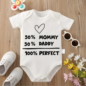 100% 순면 원지 옷 우리는 행복한 가족입니다 정교한 프린트 편안한 바디수트 아기 점프수트 0~12개월 신생아용