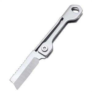 1PC 스테인레스 스틸 미니 접이식 멀티툴, 휴대용 EDC 키체인 도구 (야외 캠핑, 하이킹 및 포장 개봉용)