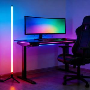 120CM LED RGB 플로어 램프 바, 사운드 픽업 주변 조명, 침실용 코너 벽 조명, E-스포츠 룸 라이브 분위기 조명