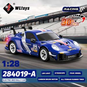 WLtoys 284019-A 284191 1:28 2.4G RC 자동차 LED 라이트 4WD 자이로 30KM/H 원격 조종 자동차 오프로드 드리프트 차량 장난감 어린이용