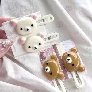 귀여운 곰 머리핀 세트 프레피 헤어 액세서리 플라스틱 헤어 달콤한 액세서리 친구 선물