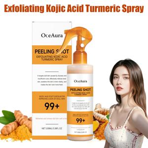 바디 케라틴 케어 코직산 강황 스프레이 부드러운 각질 제거 필링 솔루션 브라이트닝 수분 공급 스킨케어 모든 피부 타입
