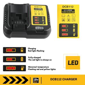 DCB112 배터리 충전기 Dewalt 10.8V 12V 14.4V 18V 20V DCB206 DCB205 DCB204 DCB203 DCB120,DCB107 DCB115 DCB105(배터리 없음)