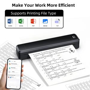 Marklife X8 미니 A4 열전사 프린터 블루투스 사진 PDF 문서 인쇄 사무용 잉크리스 기계 홈 스쿨 여행용