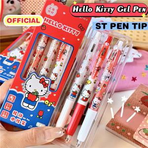 정품 3Pcs Kawaii Sanrio 0.5mm 젤 펜 귀여운 헬로 키티 Cinnamoroll Kuromi 블랙 펜 학교 학생 문구 용품 선물