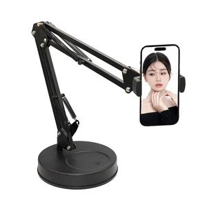 데스크탑 캔틸레버 오버헤드 촬영 스탠드 (무게추가 가능한 안정적인 베이스 포함), 휴대폰 라이브 스트리밍 및 음식 촬영 전용 스탠드