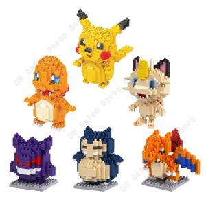 포켓몬 빌딩 블록 세트 피카추 벽돌 블록 조립 마이크로 애니메이션 Gengar Charizard 모델 빌딩 장난감 선물