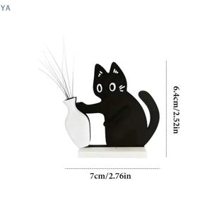 [블랙 캣 푸싱 베이스 데코레이션] 고양이 수염 컬렉션 & 기념 상자 냉장고 자석 홈 데코 고양이 애호가를 위한 완벽한 선물