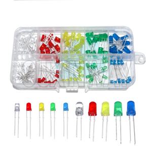 3MM 5MM 발광 다이오드 전자 키트 상자 F3 F5 LED 다이오드 다양한 키트 흰색 녹색 빨간색 파란색 노란색