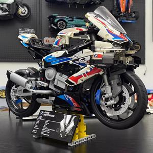 BMW 오토바이 M1000RR 빌딩 블록 모델, 소년 및 성인을 위한 교육용 조립 장난감, 높은 난이도
