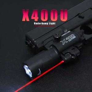 신형 x400 및 X300 LED 스카우트 라이트 권총용 20mm 레일 에어소프트 헌팅 플래시라이트 레이저 라이트 포함