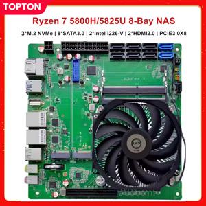 토포튼 N21 게이밍 메인보드 AMD 라이젠 9 5900HX 7 5825U 5600U 3*NVMe 8*SATA 2*2.5G LAN 2*DDR4 방화벽 미니 ITX NAS 메인보드