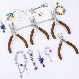 전문 보석 제작 도구 보석 플라이어 니들 노즈 플라이어 라운드 와이어 커터 DIY 공예 비딩 용품