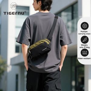 Tigernu 새로운 경량 크로스 바디 백 남성용 숄더 백 방수 허리 가방 남성 다목적 슬링 백