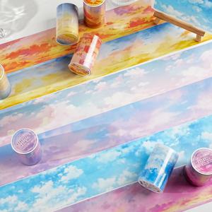 60mm X 2m 다채로운 구름 와시 테이프 DIY 스크랩북 플래너 다이어리 미적 마스킹 테이프 문구류 사무용품