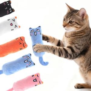 인터랙티브 귀여운 고양이 장난감 재미있는 플러시 미니 이갈이 캣닢 삑삑이 씹는 장난감 새끼 고양이 애완동물 용품