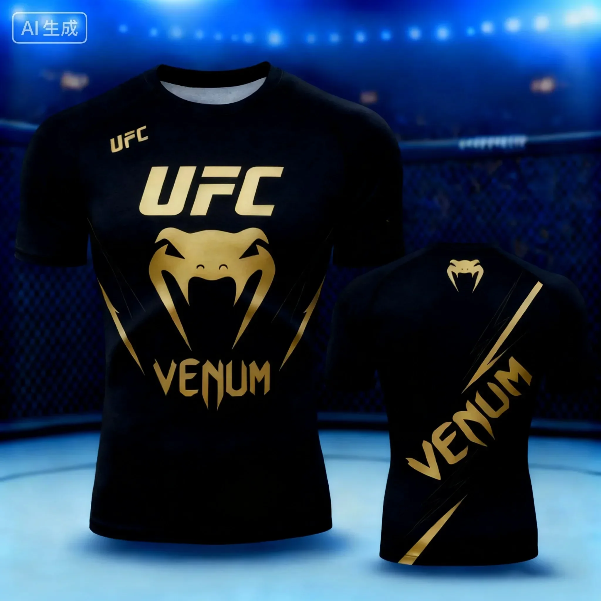 뜨거운 여름 판매 UFC 권투 경쟁 남자 티셔츠 패션 빠른 건조 캐주얼 통기성 O 넥 반팔 탑
