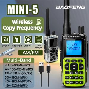 1/2PCS BAOFENG 워키 토키 MINI-5 업그레이드 UV-5R 미니 2200mAh 배터리 블루투스 프로그래밍 UHF/VHF 듀얼 PTT 캠프용 햄 라디오