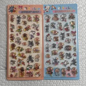 Anpanman 만화 투명한 릴리프 스티커 애니메이션 주변 장식 장난감 Diy 전화 케이스 컴퓨터 소년 소녀를위한 생일 선물