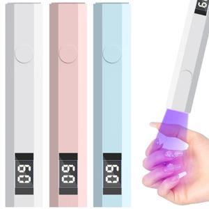 젤 네일용 미니 휴대용 UV 램프, 20초/60초 타이머와 LED 디스플레이가 있는 충전식 네일 램프 (플래시 경화 및 매니큐어 아트용)