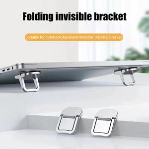 2Pcs 미니 접이식 노트북 스탠드 MacBook 노트북 냉각을 위한 2개의 조절 가능한 각도가 있는 자체 접착식 휴대용 키보드 라이저