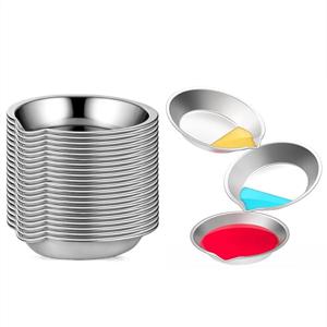 6/12/24개 스테인리스 스틸 페인팅 팔레트 스파우트형 컬러 볼 오일 페인트 트레이 페인트 컬러 믹싱 컵 DIY 페인팅 도구 TMZ