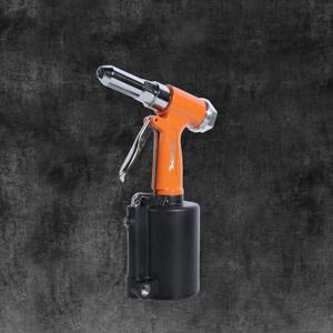 오렌지색 경량 수직형 공압 리벳건, 인체공학적 핸들 및 안전 잠금 장치 포함 – 2.4-4.8mm 다기능 에어 팝 리베터