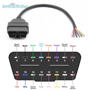 16핀 DIY 30cm OBD2 자동차 연장 케이블 풀 암수 자동차 진단 도구 스캐너 OBDII 연결 케이블
